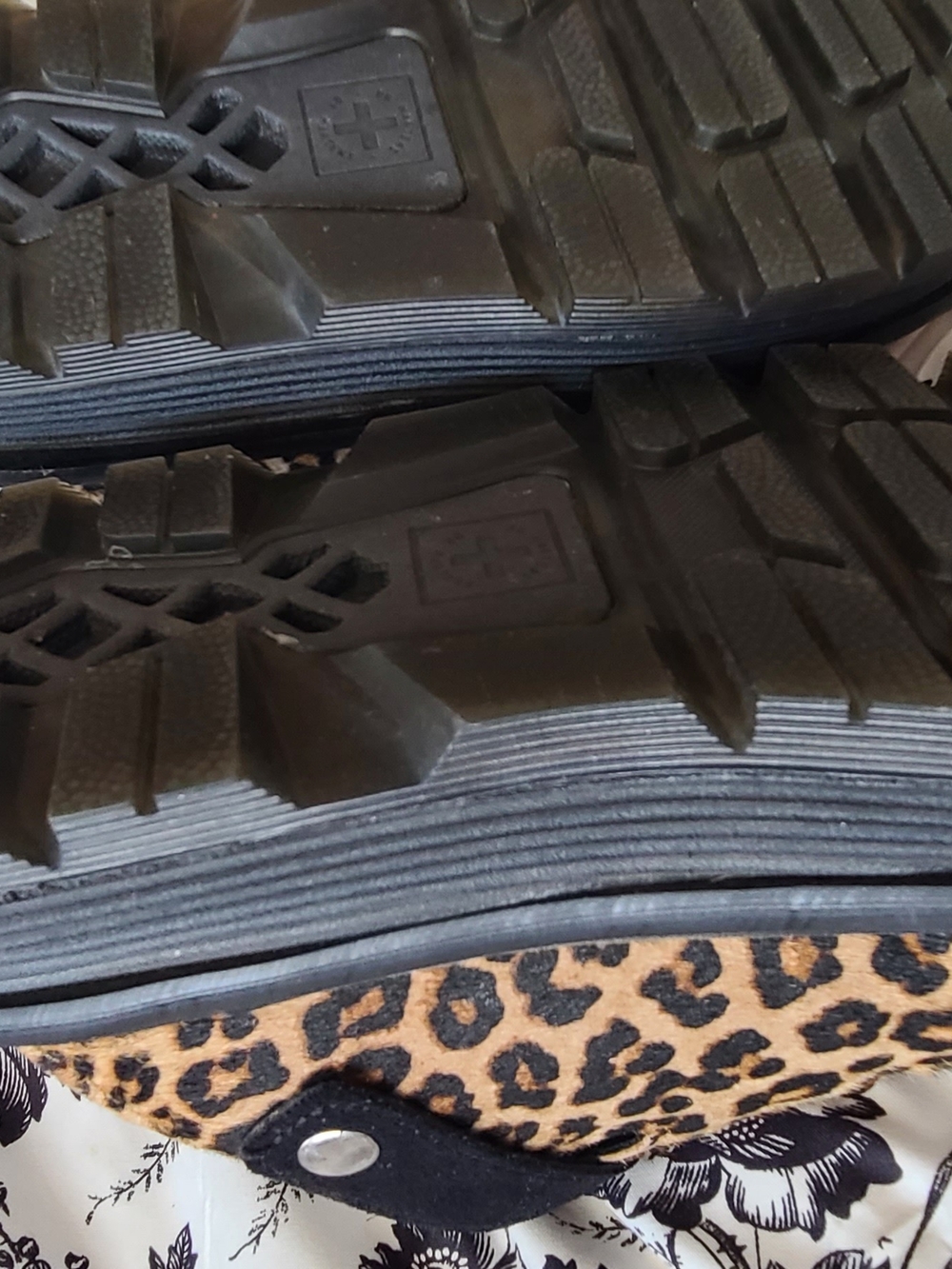 Dr. Martens Leopard Print Slip-On Clog Slippers - Tan/Black - Picture 5 of 7